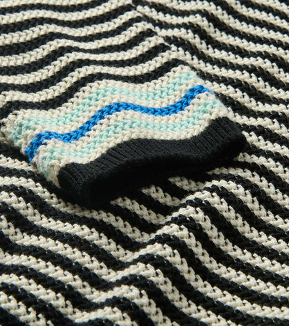 Pointelle Stripe Sweater - Classic Black