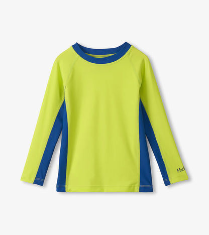 Boys Lime & Blue Colorblock Long Sleeve Rashguard