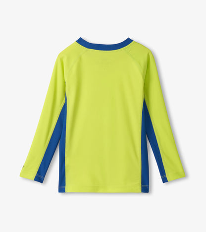 Boys Lime & Blue Colorblock Long Sleeve Rashguard
