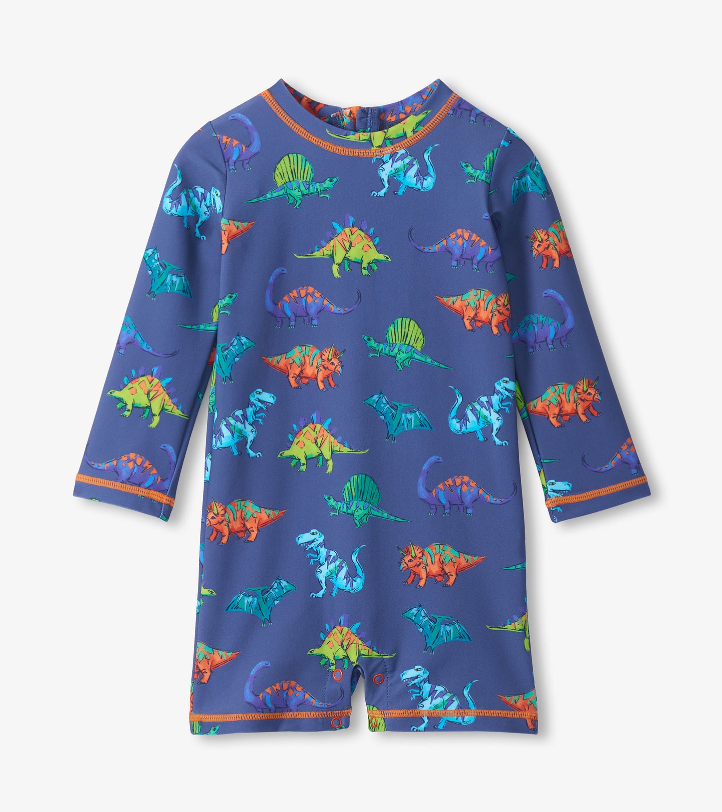 Baby Boys Dino Party One-Piece Rashguard Swimsuit