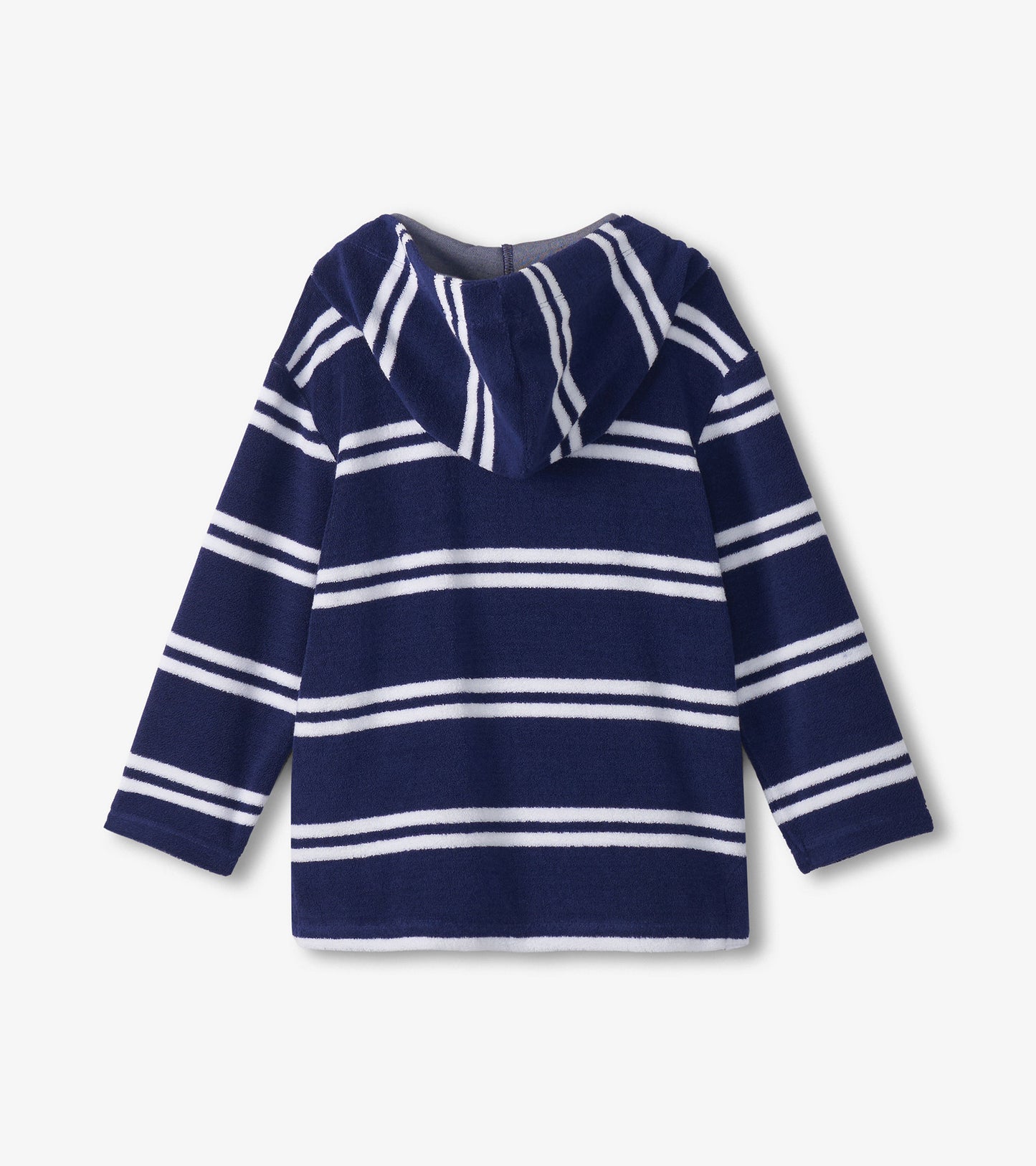 Boys Navy Stripes Hooded Long Sleeve Cover-Up