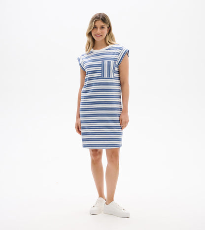 Pocket Tee Dress - Double Blue Horizon
