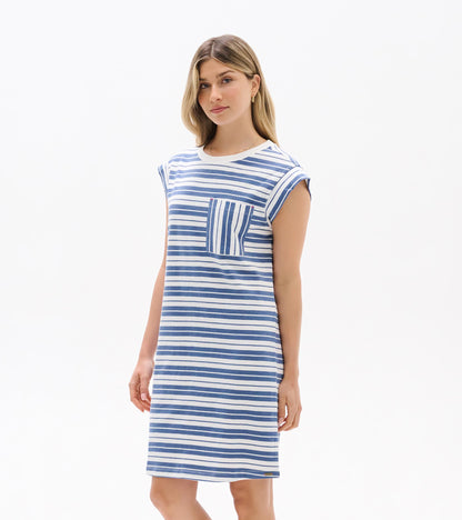 Pocket Tee Dress - Double Blue Horizon
