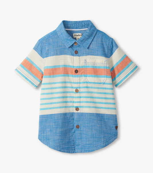 Boys Fresh Stripes Chambray Button Down Shirt