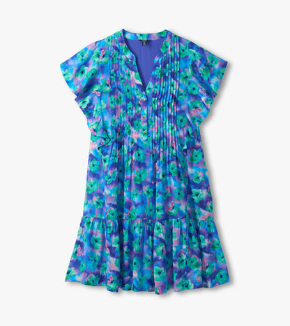 Pintuck Dress - Floating Flowers