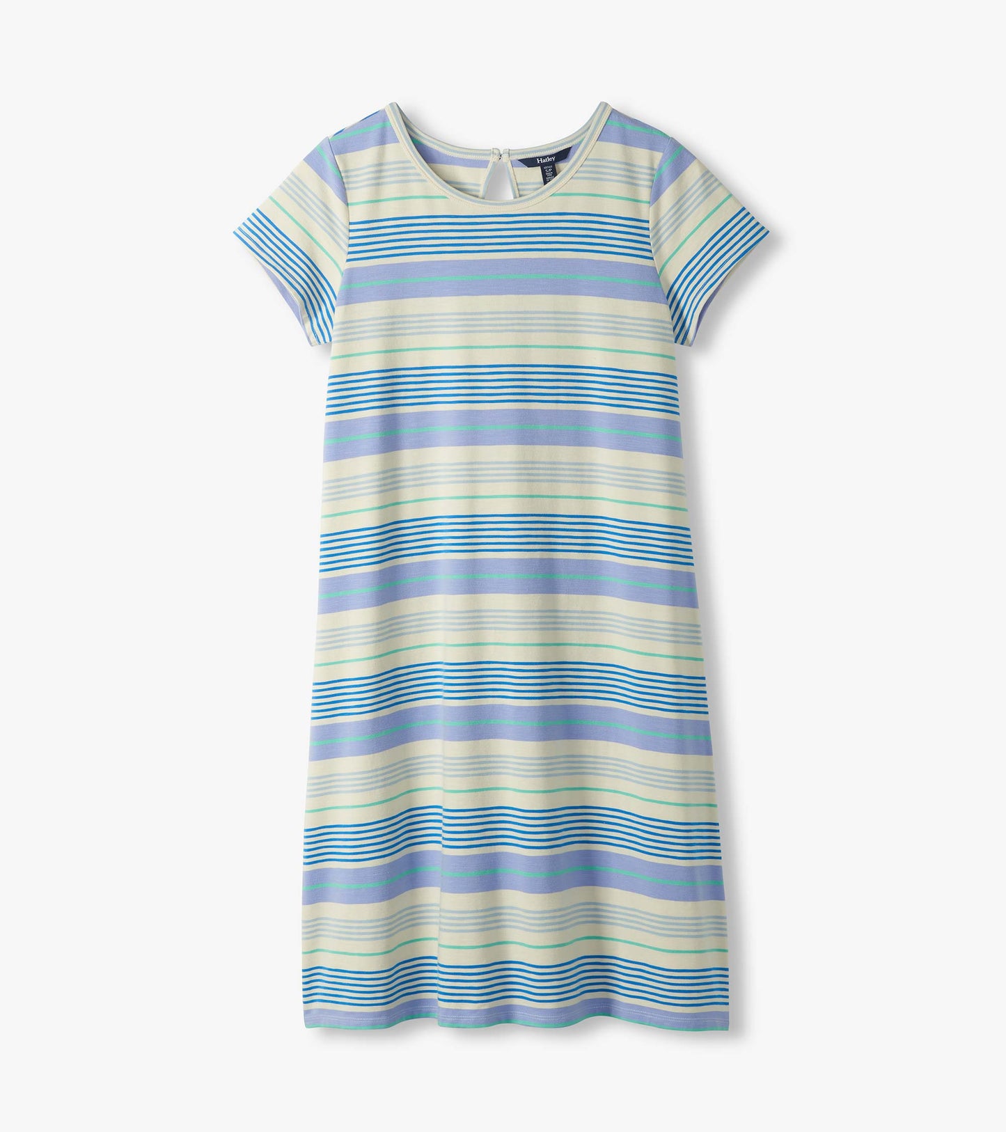Cici A-Line Dress - Iris Wave Stripes