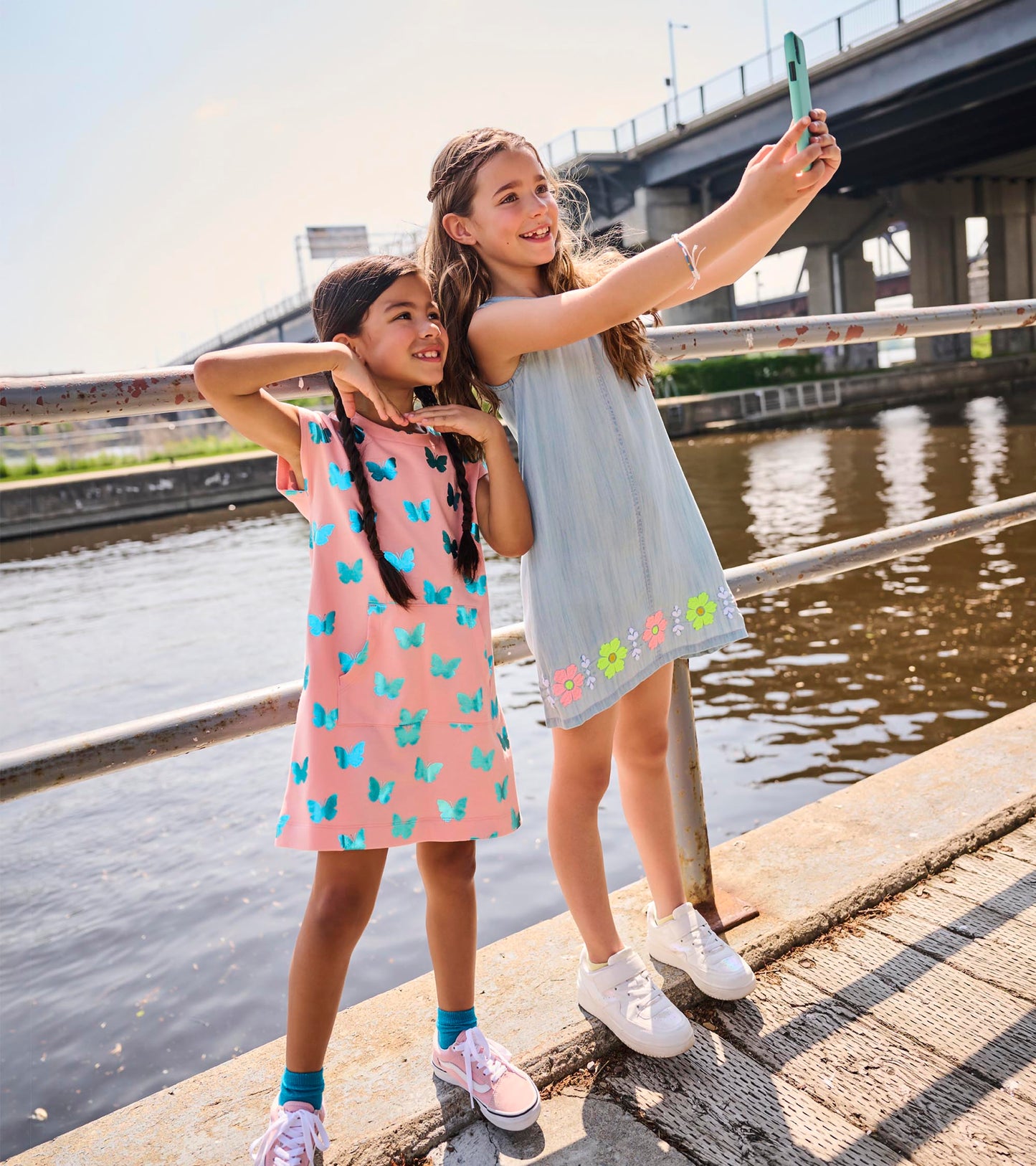 Girls Glitter Butterfly Slouchy Dress