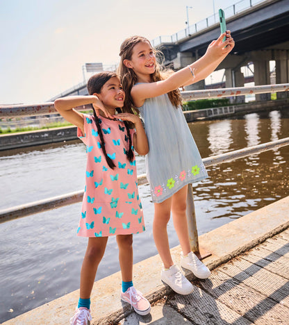 Girls Glitter Butterfly Slouchy Dress