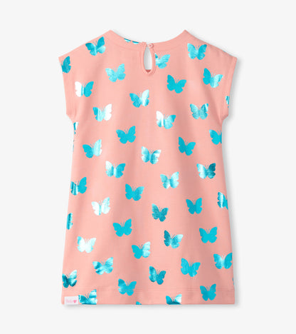 Girls Glitter Butterfly Slouchy Dress