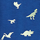 View Boys Glow in the Dark Dinos Jersey Button Down - Four white dinosaur silhouettes on a blue background