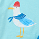View Baby & Toddler Boys Charming Seagull T-Shirt & Shorts Set - Blue bird with red cap and yellow legs on a light blue background