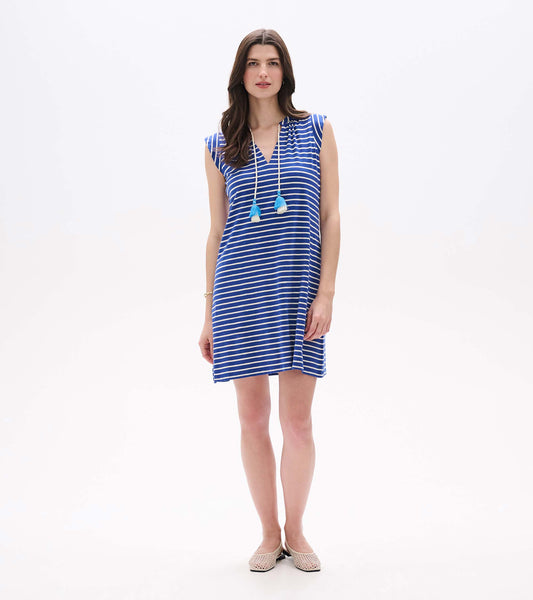 Zoey Tank Dress - Navy Stripes