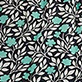 View Flounce Skirt - Mini Vines - Black and white floral pattern with light blue leaves