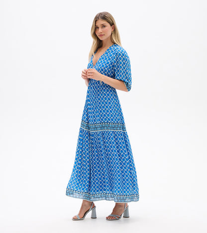 Willow Dress - Water Blue Medallion