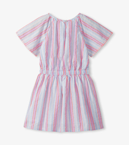 Girls Neon Chambray Stripes Woven Play Dress