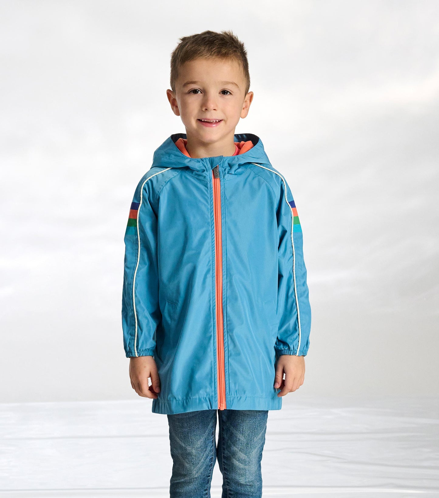 Boys Niagara Blue Jersey Lined-Rain Jacket