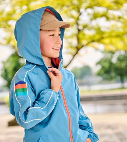 Boys Niagara Blue Jersey Lined-Rain Jacket