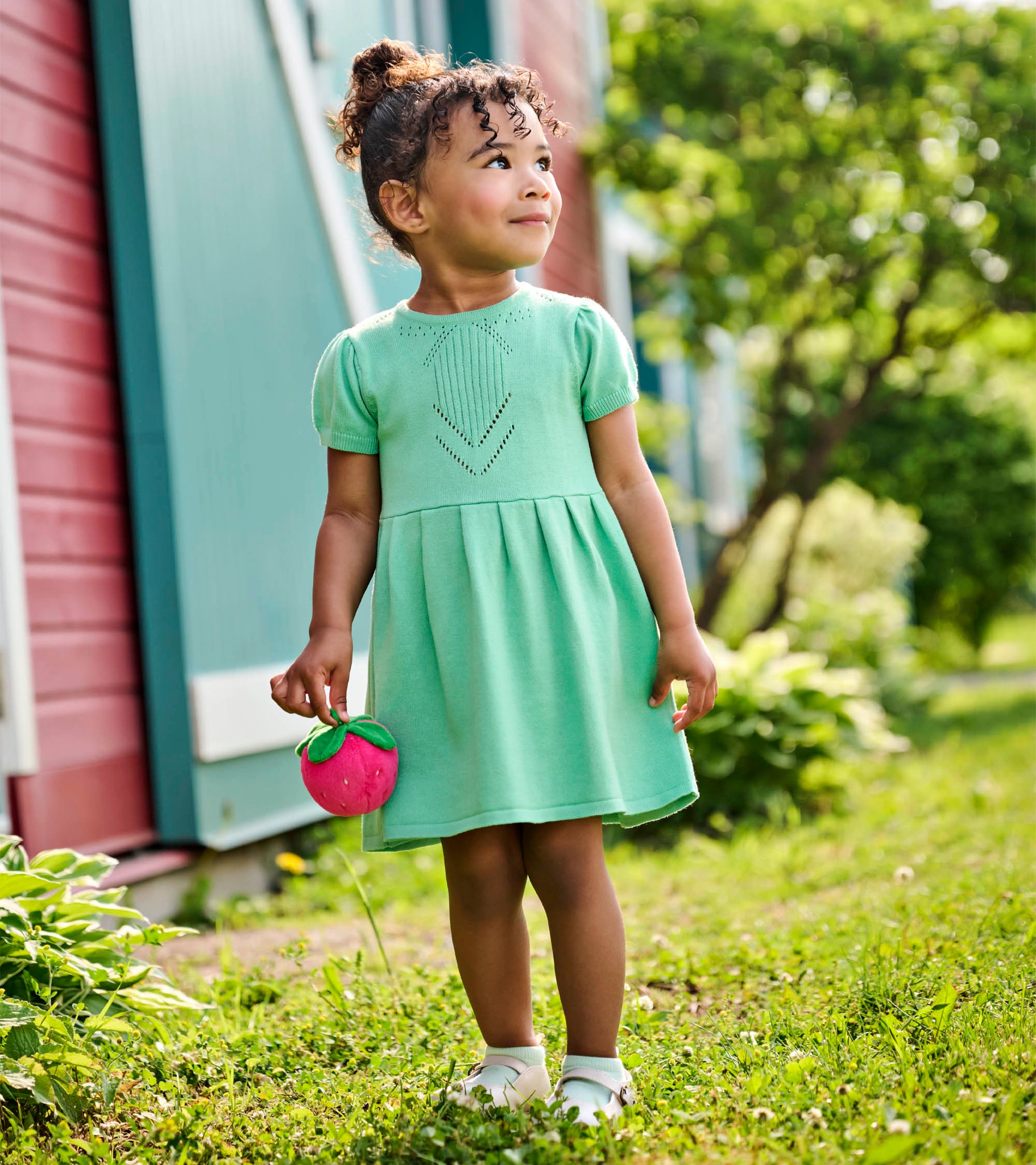Baby & Toddler Girls Neptune Green Knit Pointelle Dress 3T