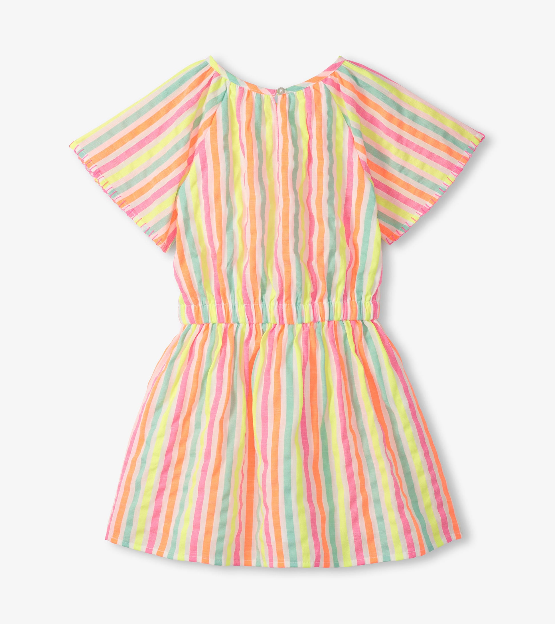 girls neon dress Summer Mixed Fabric Neon pink striped dress for girls Girls Casual Neon Green Bodycon