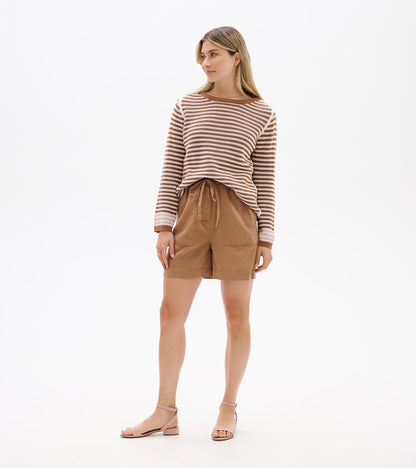 Pointelle Stripe Sweater - Neutral