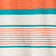 View Boys Summer Stripes Crew Neck T-Shirt - White fabric with orange and teal horizontal stripes