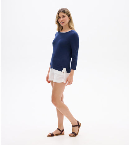 3/4 Sleeve Knit Top - Patriot Blue