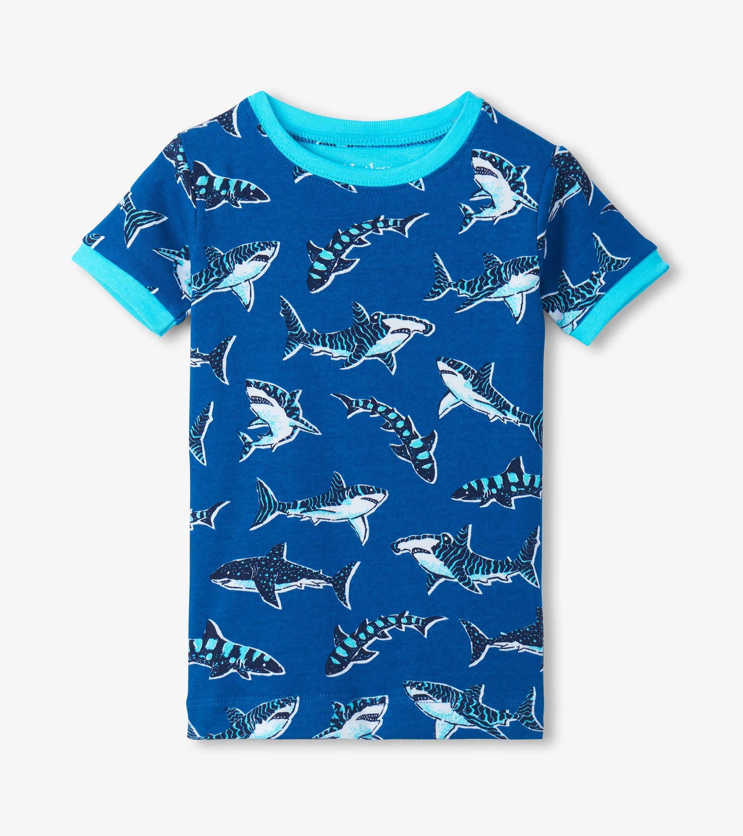Boys Patterned Sharks Cotton Short Pajama Set