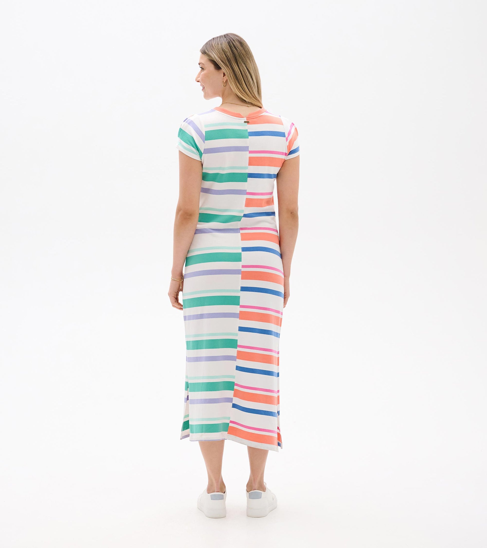 Pleated Sleeve Midi Dress