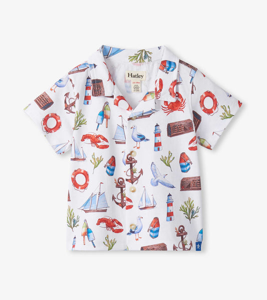 Baby & Toddler Boys Painted Seascape Jersey Button Down