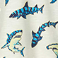 View Baby & Toddler Boys Glow in the Dark Sharks Raglan T-Shirt - Blue and turquoise fish skeleton illustrations on a light background