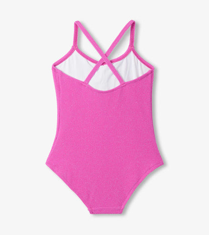 Girls Hot Pink One-Piece Swimsuit
