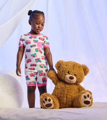Girls Sketchy Cameras Bamboo Short Pajama Set