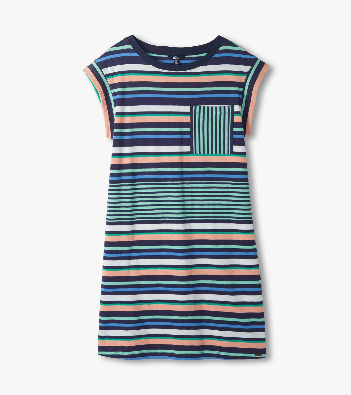 Pocket Tee Dress - Seaside Stripes