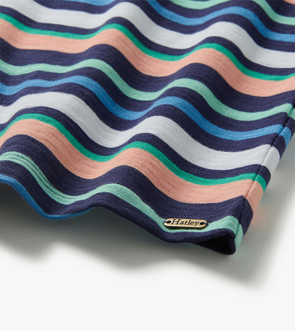 Pocket Tee Dress - Seaside Stripes