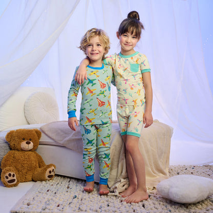 Girls Springtime Hummingbirds Bamboo Short Pajama Set
