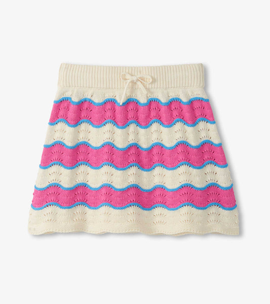 Girls Strawberry Moon Stripes Crochet Skirt