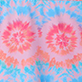 View Girls Starburst Tie Dye Active A-Line Dress - Pink and coral floral pattern on a light blue background