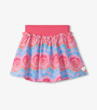 Girls Starburst Tie Dye Ruffle Skort
