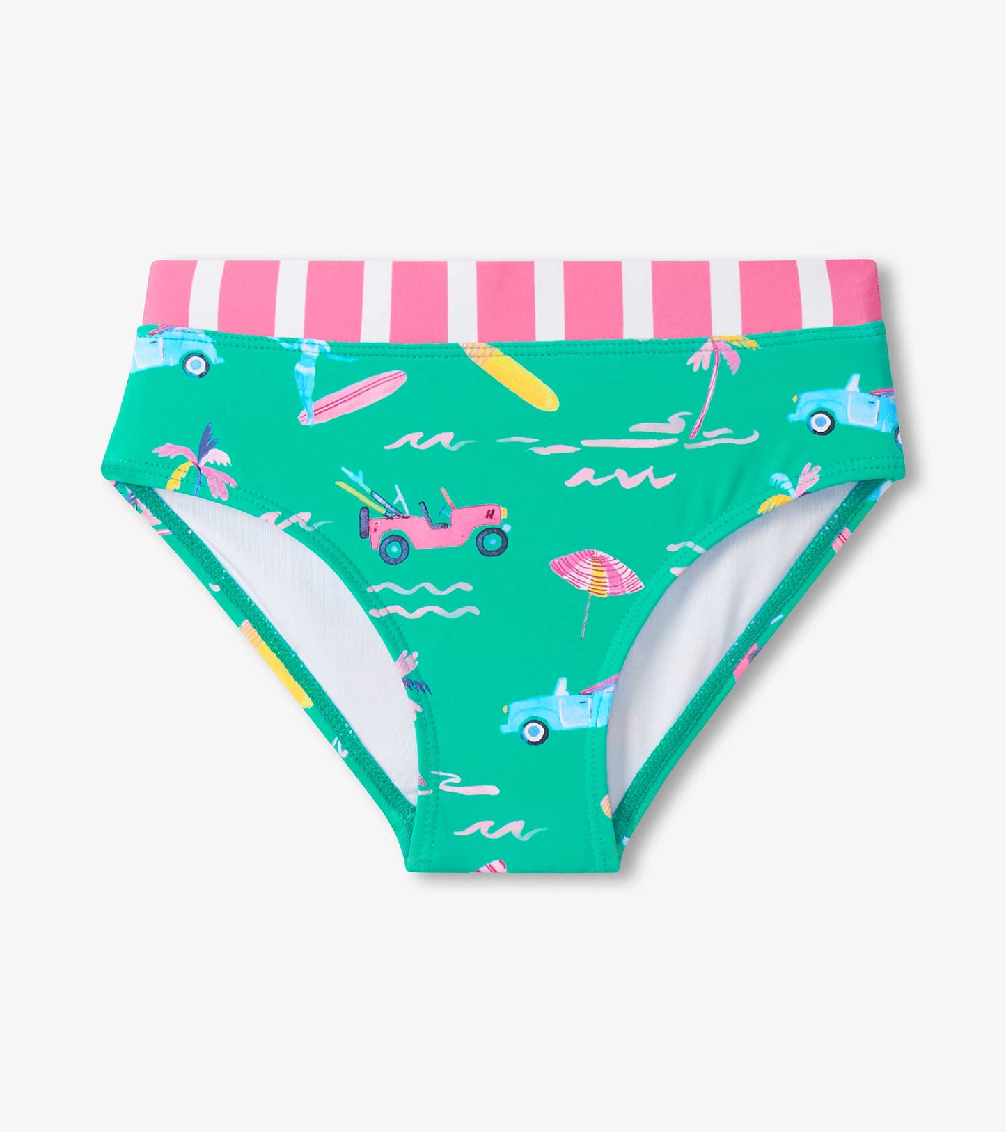 Girls Tropical Long Sleeve Two-Piece Rashguard Swimsuit