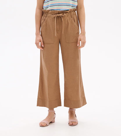 Tie Front Pants - Tiger's Eye
