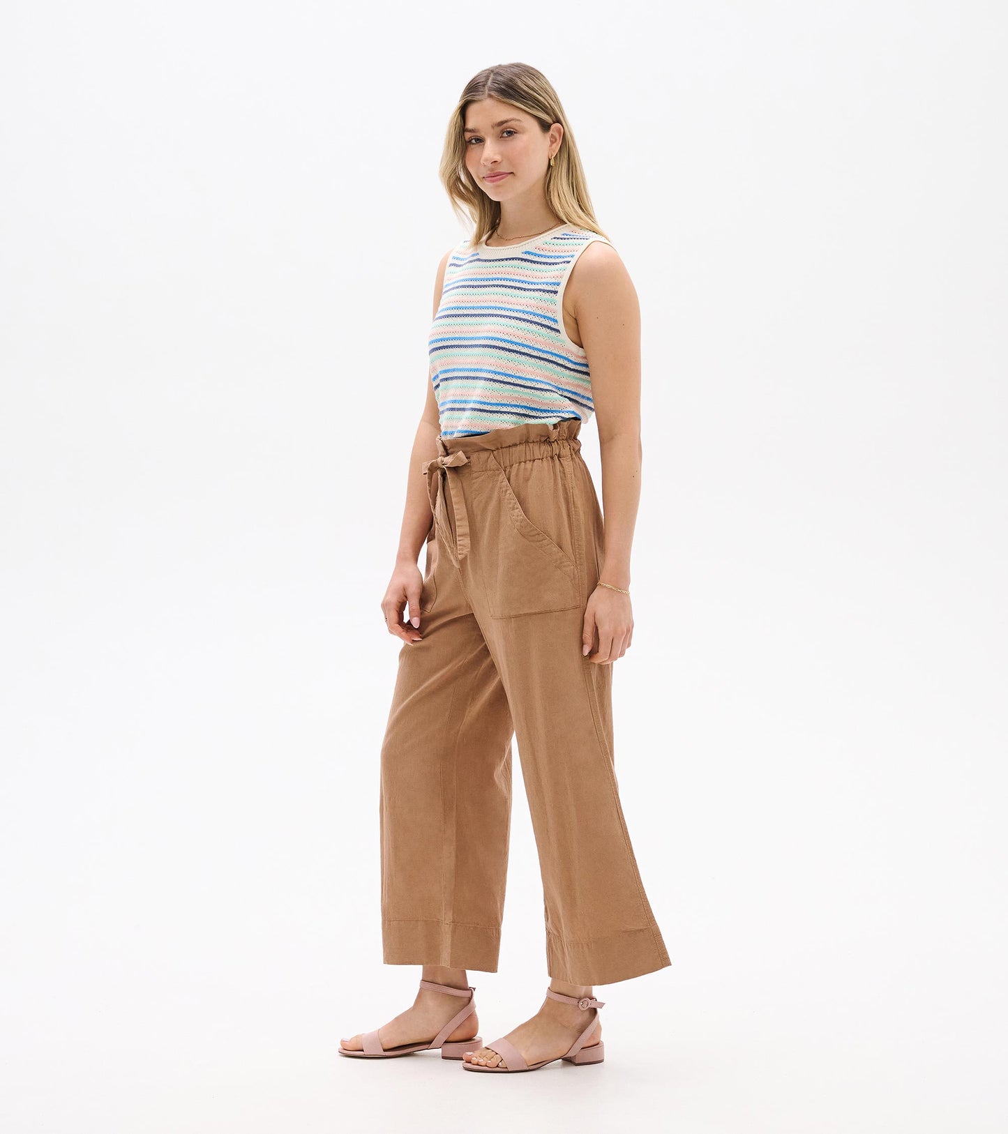 Tie Front Pants - Tiger's Eye