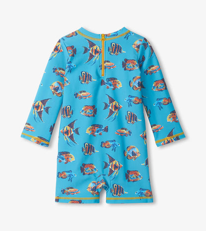 Baby Boys Tropical Ocean One-Piece Rashguard Swimsuit