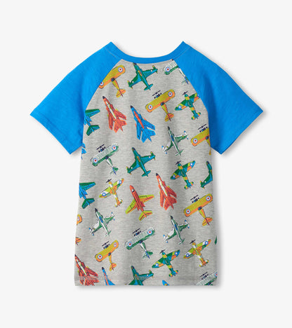 Boys Vintage Aircrafts Raglan T-Shirt