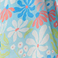 View Girls Whimsical Flowers Smocked Angel Dress - Blue floral pattern with white flowers and coral accents