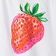 View Girls Strawberry Cinched Shoulder Top - Red strawberry illustration with green leaves