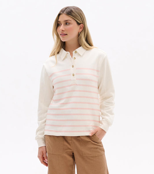 Coco Polo Top - Pink Stripes