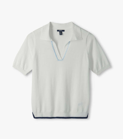 Johnny Collar Top - White