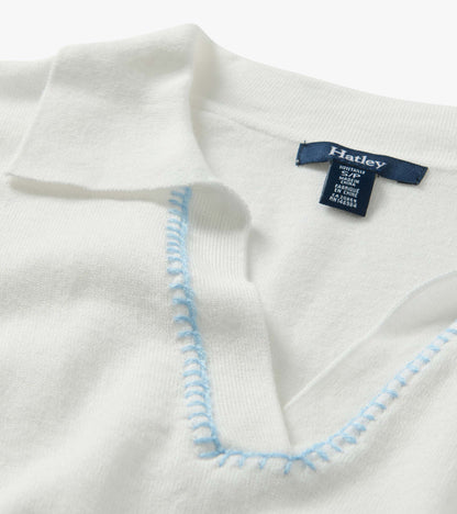 Johnny Collar Top - White