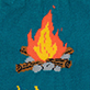 View Women's Light My Fire Crew Socks - Orange and yellow campfire on crossed logs