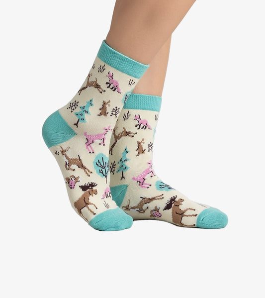 Women's Forest Animals Crew Socks